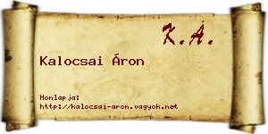 Kalocsai Áron névjegykártya