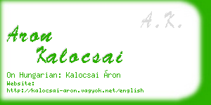 aron kalocsai business card